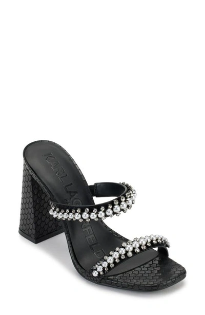 Karl Lagerfeld Women's Rayan Slip-on Double-band Slide Sandals Women's Shoes In Black