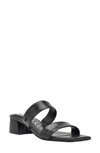 Calvin Klein Women's Paneer Square Toe Slip-on Dress Sandals In Black