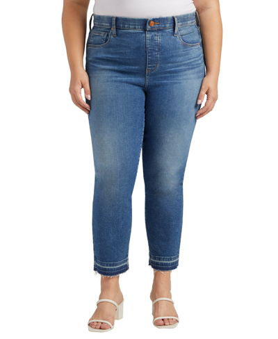 Jag Plus Size Valentina High Rise Straight Cropped Jeans In Morocco Blue