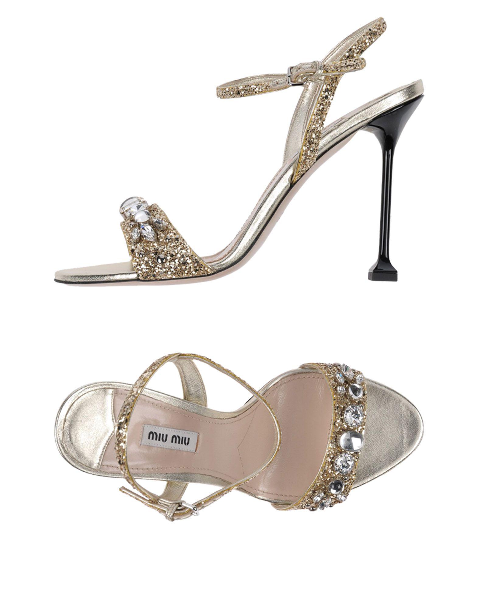 Miu Miu Sandals In Gold | ModeSens