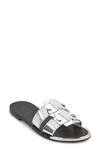 Dkny Women's Glynn Slip-on Embellished Slide Sandals In Silver