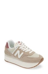 New Balance 574+ Platform Sneaker In Neutral Multi