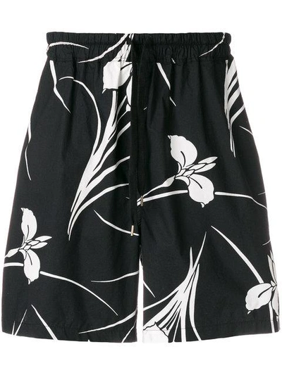 N°21 Nº21 Floral Print Shorts - Black In Multicolor