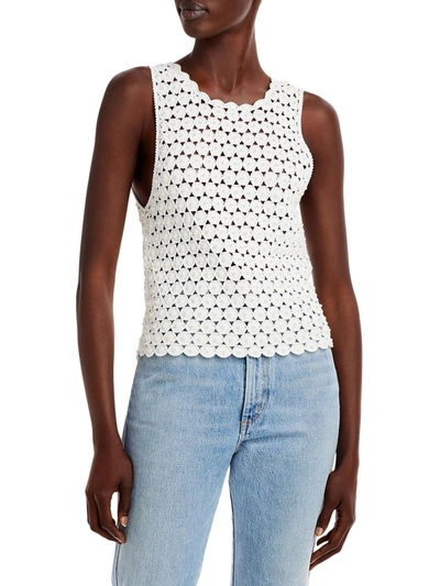 Alice And Olivia Womens Knit Jewel-neck Tank Top In White