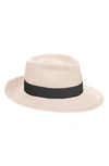 Eric Javits Look Again Packable Fedora In Cream/black