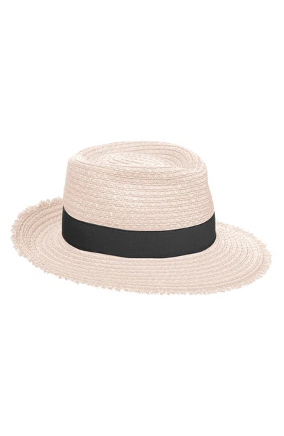 Eric Javits Look Again Packable Fedora In Cream/black