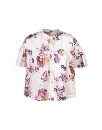 Free People Floral Shirts & Blouses In Ivory