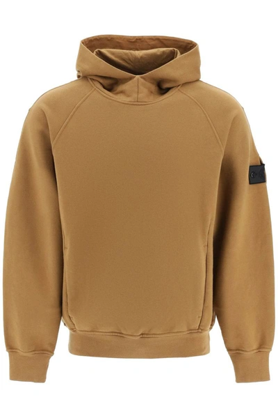 Stone Island Shadow Project Cotton Jersey Hoodie In Tobacco