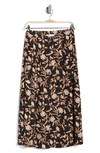 Dr2 By Daniel Rainn Daniel Rainn Floral Midi Skirt In M906 Pink/ Black