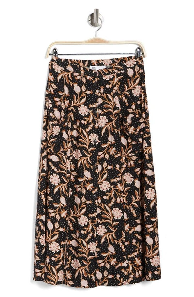 Dr2 By Daniel Rainn Daniel Rainn Floral Midi Skirt In M906 Pink/ Black