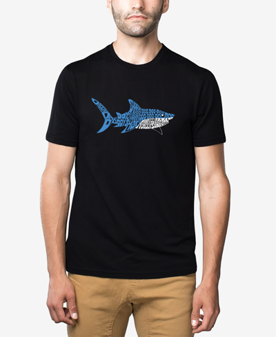 La Pop Art Men's Premium Blend Daddy Shark Word Art Short Sleeve T-shirt In Black