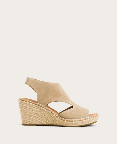 Gentle Souls Women's Cody Wedge Espadrille Sandals In Mushroom Suede