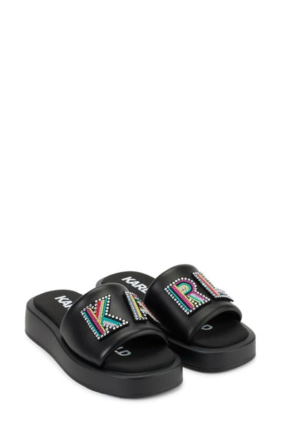 Karl Lagerfeld Women's Jazelle Slip-on Embellished Slide Sandals In Black