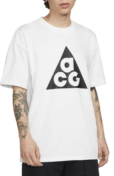 Nike Graphic Print Crew Neck Relaxed Fit In Summit White