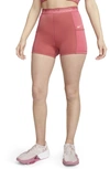 Nike Women's  Pro High-waisted 3" Training Shorts With Pockets In Adobe/sea Coral/coconut Milk/coconut Milk 