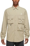 Nike Acg Dri-fit Uv Devastation Trail Button-up Shirt In Green