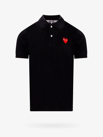 Comme Des Garçons Play Polo Shirt In Black