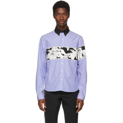 Prada Blue Striped Eyes Shirt In F014e Blue ModeSens