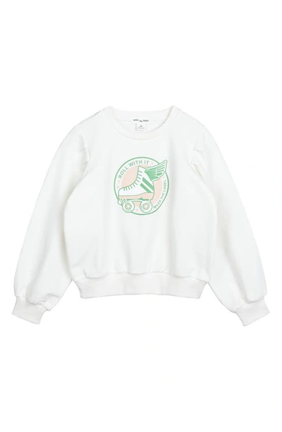 Miles The Label Kids' Roll With It Organic Cotton Graphic Sweatshirt In Off White