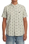 Rvca That'll Do Dobby Short Sleeve Button-down Shirt In Latte