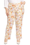 Nydj Marilyn Straight Leg Linen Blend Trousers In Sunset Grove