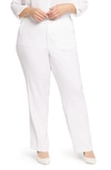 Nydj Marilyn Straight Leg Linen Blend Trousers In White