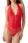 B.tempt'd By Wacoal Ciao Bella Lace Bodysuit In Hibiscus