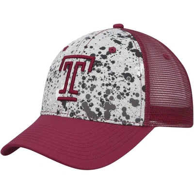Colosseum Gray/cherry Temple Owls Love Fern Trucker Snapback Hat