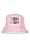 Kurt Geiger Rainbow Print Bucket Hat In Pink/white