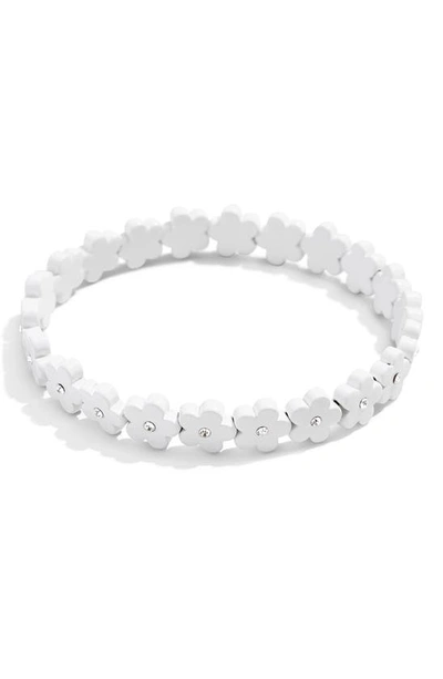 Baublebar Daisy Floral Stretch Bracelet In White