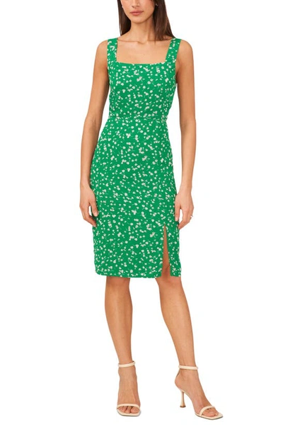 green emerald velvet dress Floral Square Neck Dress  Dugo