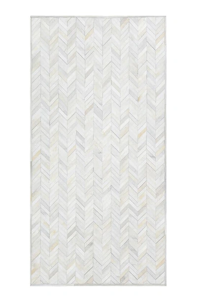 Solo Rugs Meir Genuine Calf Hair Area Rug In Ivory