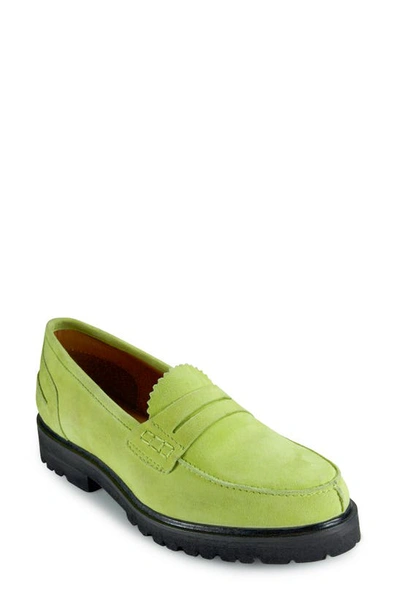 Band Of The Free Alder Lug Penny Loafer In Lime
