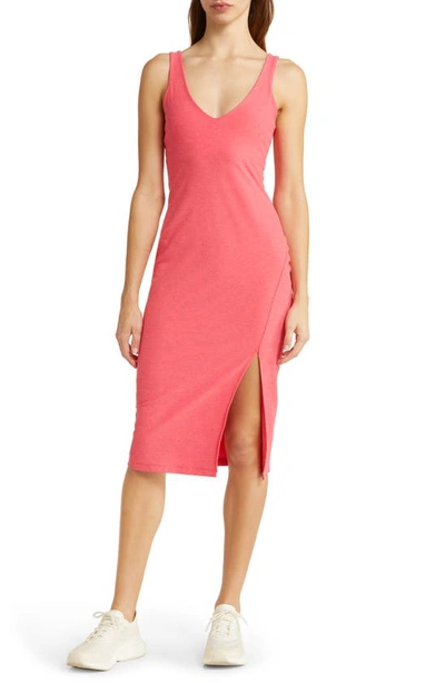 Beyond Yoga Inspire Space Dye Jersey Dress In Paradise Coral Heather