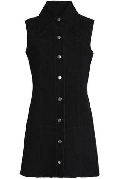 Mcq By Alexander Mcqueen Woman Stitched Suede Mini Dress Black