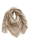 Totême Monogram Wool-cashmere Scarf In Tobacco Monogram