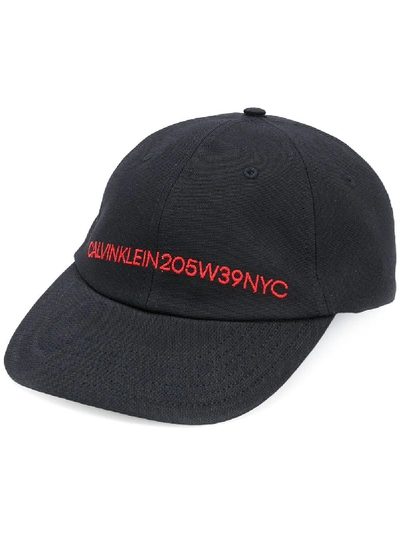 Calvin Klein 205w39nyc Embroidered Cotton-canvas Baseball Cap In Black