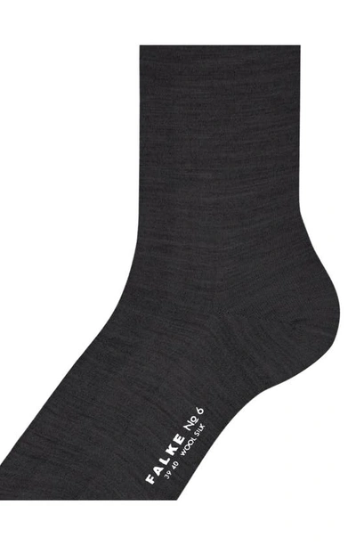 Falke No. 6 Merino Wool, Silk & Nylon Dress Socks In Anthra Melange