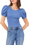 1.state Puff Sleeve Cotton Tee In Capri Blue