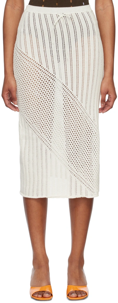 Gimaguas Bartola Open-knit Midi Skirt In White