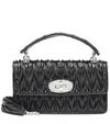 Miu Miu Women's Leather Cross-body Messenger Shoulder Bag  Crystal In Black