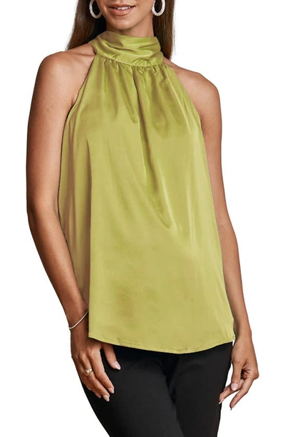 Angel Maternity Halter Maternity Blouse In Lime