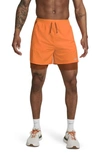 Nike Men's Stride Dri-fit 5" Hybrid Running Shorts In Bright Mandarin/dark Russet/dark Russet