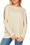 Bluegrey Dolman Sleeve Pullover Sweater In Cream
