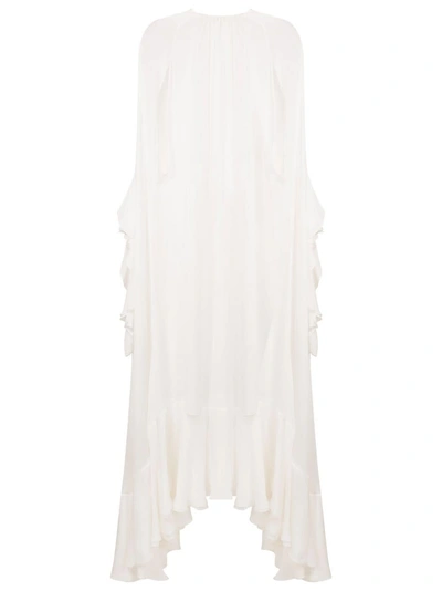Andrea Bogosian Draped Ruffle Cory Dress In White