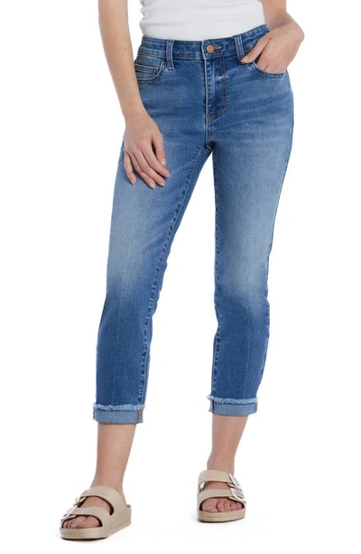 Hint Of Blu Brilliant High Waist Ankle Skinny Jeans In Blue Space
