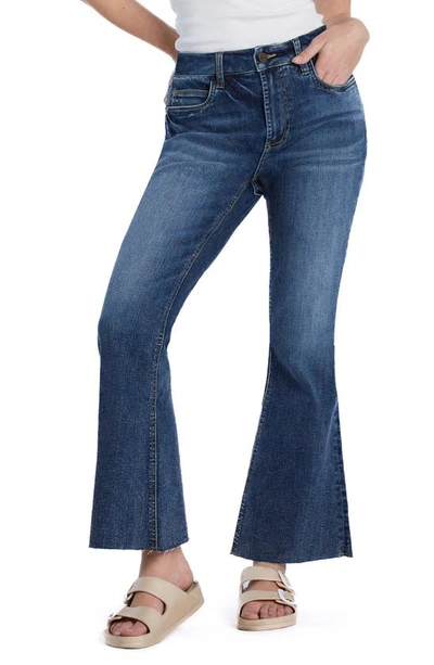 Hint Of Blu Fun Slim Flare Jeans In Blue Flare Dark