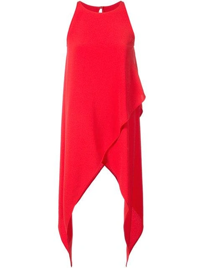 Gareth Pugh Asymmetric Front Blouse In Red