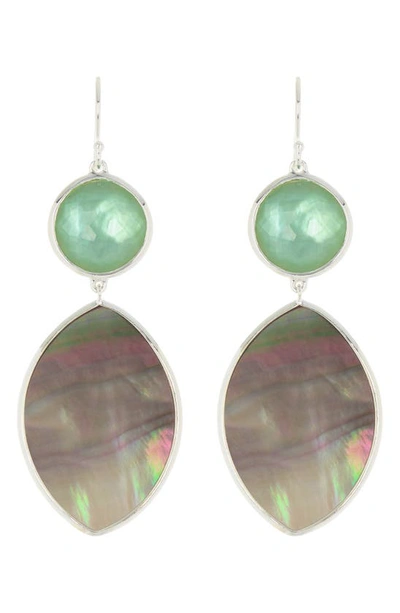 Ippolita Sterling Silver Wonderland Stone & Marquis Shell Dangle Earrings In Green