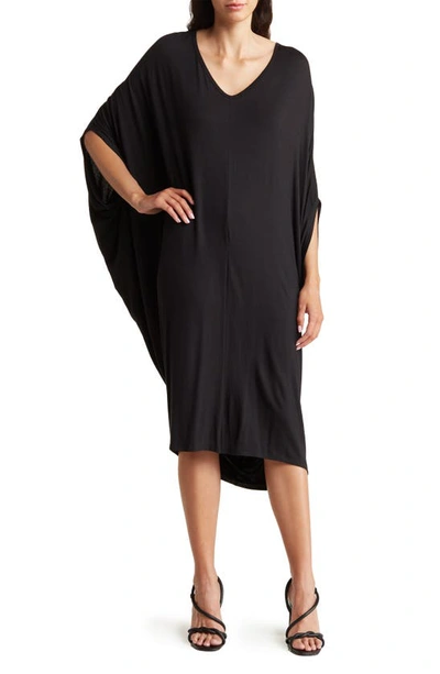 Go Couture Dolman Batwing Sleeve Midi Dress In Black